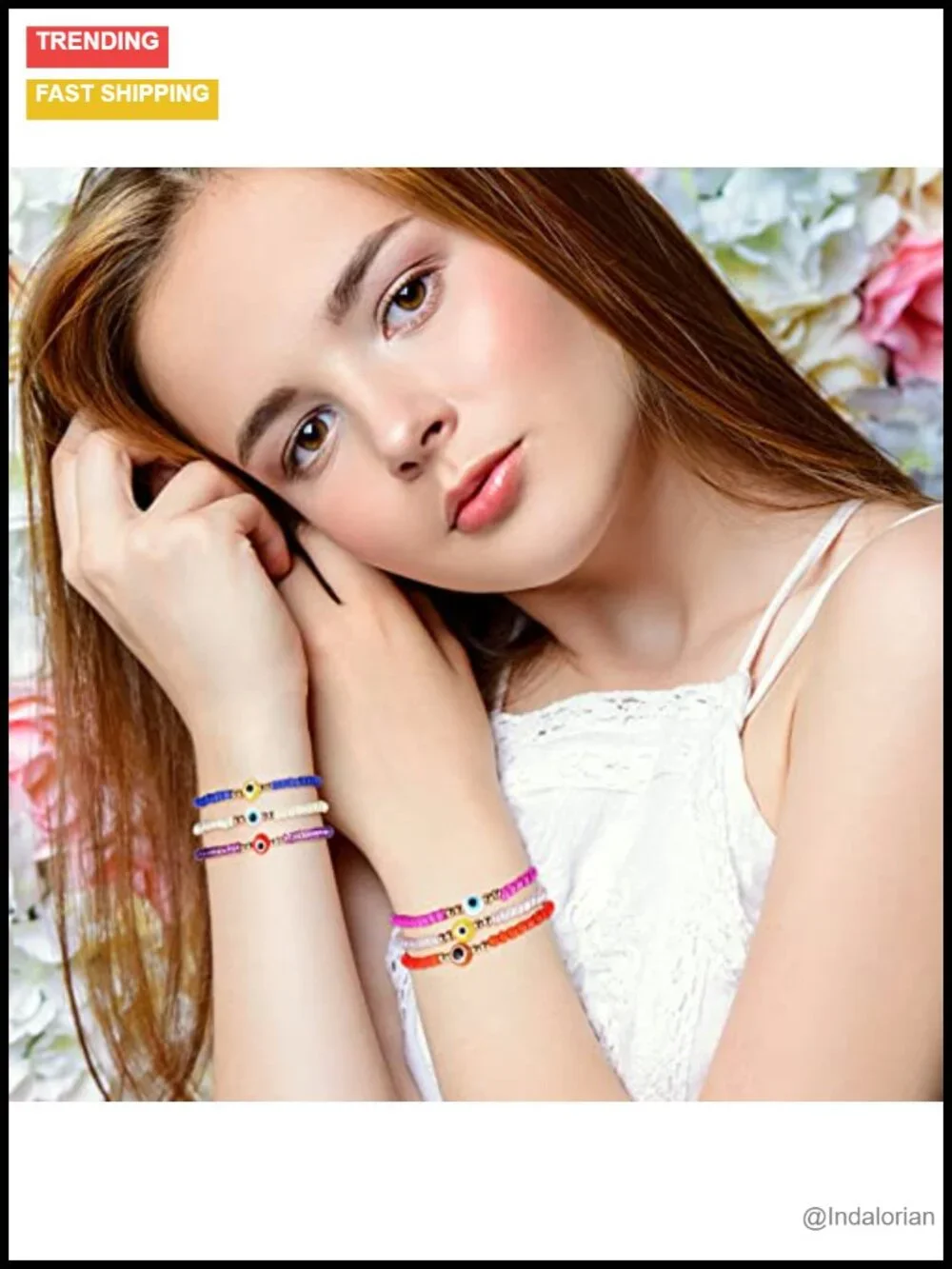 96 Pcs Evil Eye Beaded Bracelets Set Elastic Handmade